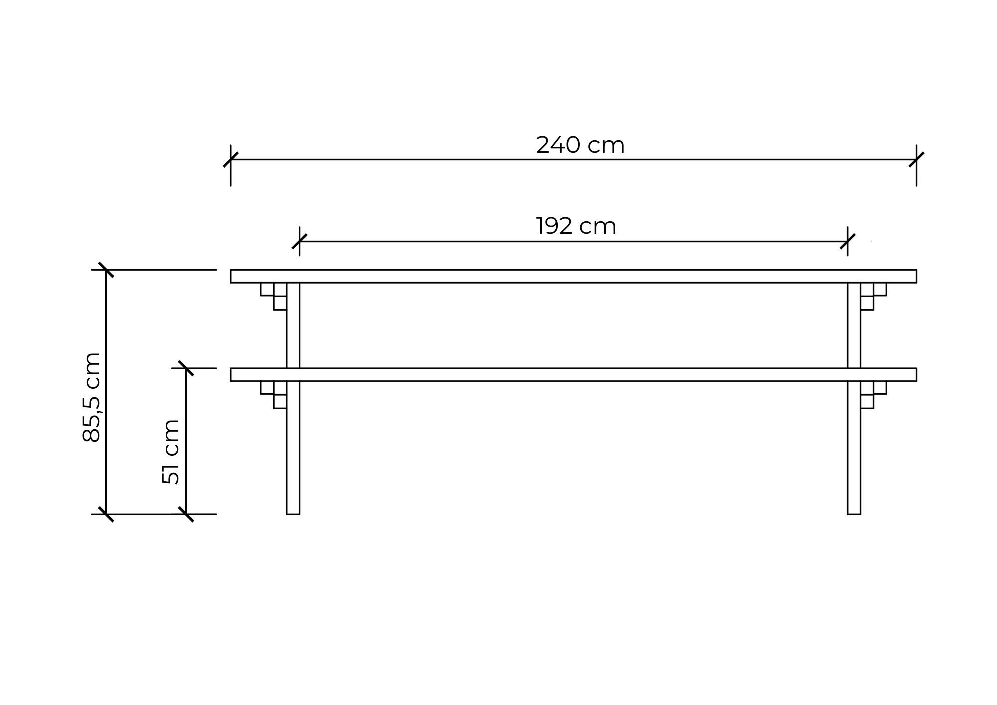 Douglas Picknicktafel Geschaafd - Lengte 240 cm - Afbeelding 7
